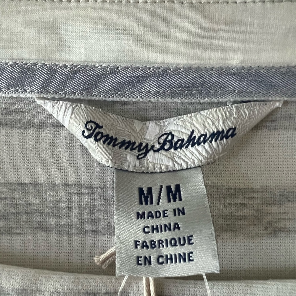 Tommy Bahama gray and white striped dress